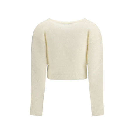 Alessandra Rich White Mohair Cardigan