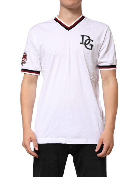 Dolce & Gabbana White #DGMillennials King Crown V-neck T-shirt