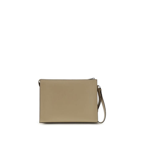 Fendi Beige Leather Clutch Bag