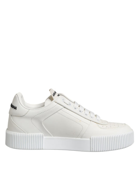 Dolce & Gabbana White Miami Leather Low Top Sneakers Shoes