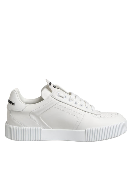 Dolce & Gabbana White Miami Leather Low Top Sneakers Shoes