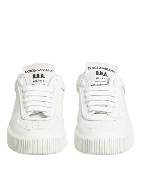 Dolce & Gabbana White Miami Leather Low Top Sneakers Shoes