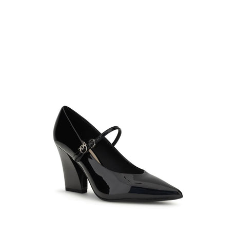 PINKO Black Calf Leather Bos Taurus Pumps