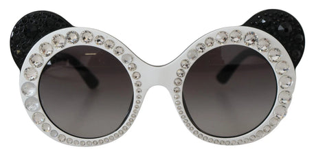 Dolce & Gabbana DG4325BM White Black Acetate Crystal Shades Sunglasses