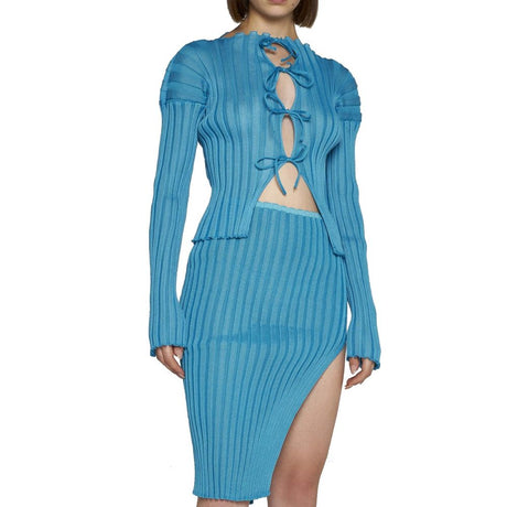 A. ROEGE HOVE Blue Cotton Cardigan