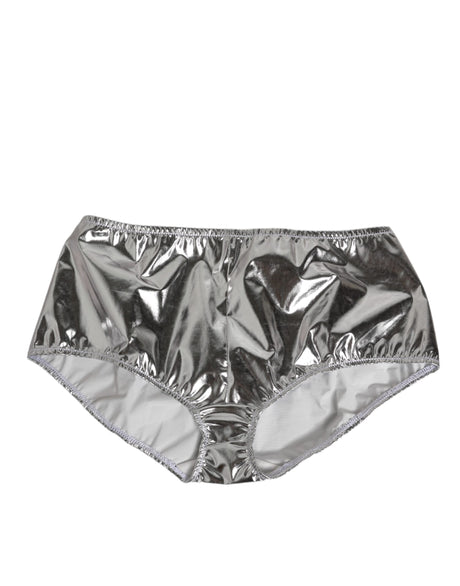 Dolce & Gabbana Silver Metallic High Waist Bikini Bottom Women  Underwear