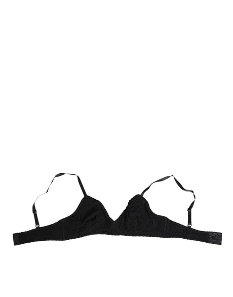 Dolce & Gabbana Black Lace Triangle Bralette Wireless Underwear