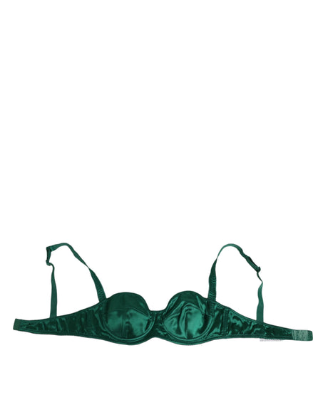Dolce & Gabbana Green Satin Semi-Padded Underwire Musk Underwear