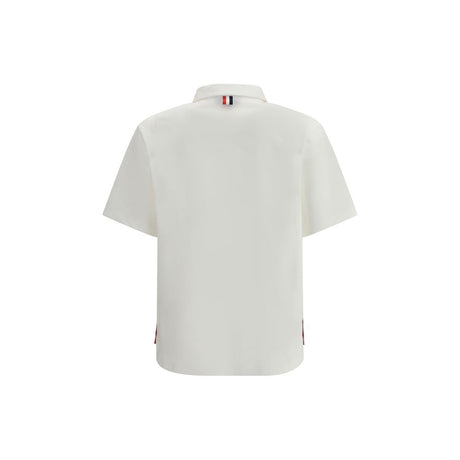 Thom Browne White Cotton Polo Shirt