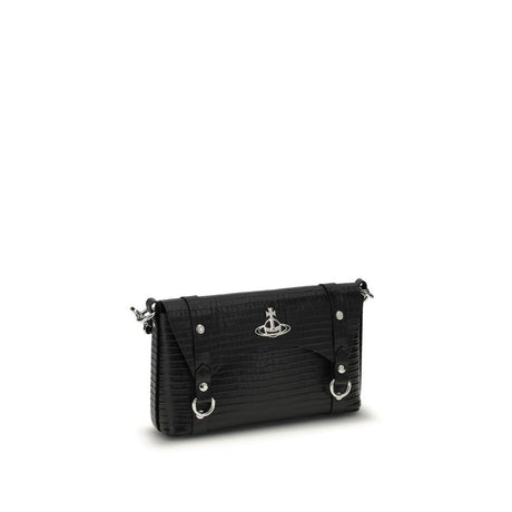 Vivienne Westwood Black Calf Leather Bos Taurus Shoulder Bag