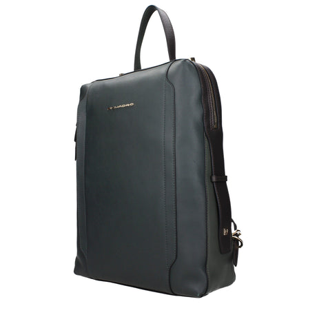 Piquadro Green Leather Backpacks