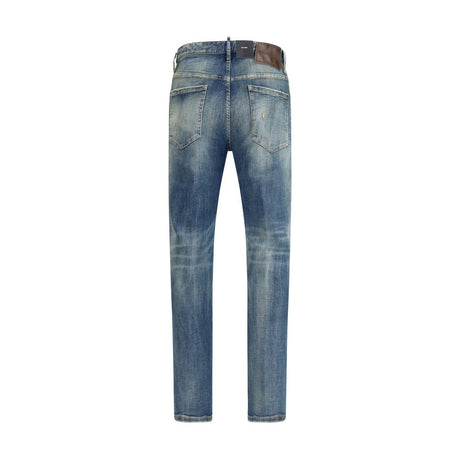 Dsquared² Blue Cotton Slim Fit Jeans