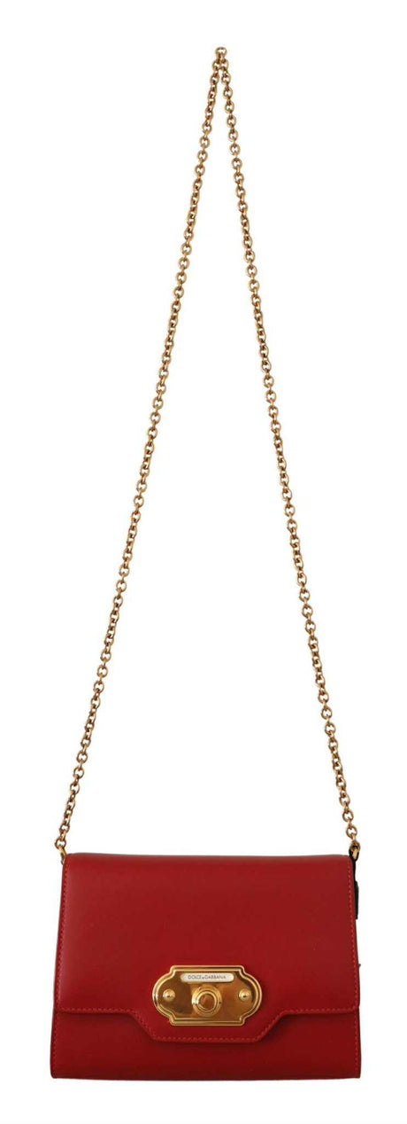 Dolce & Gabbana Red Leather Mini Crossbody Gold Hardware Rosso Papavero Bag