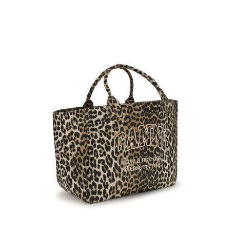 Ganni XXL Leopard Tote Bag