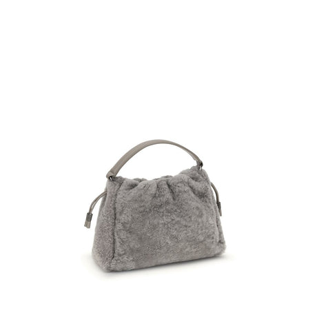 Brunello Cucinelli Gray Fur Shoulder Bag