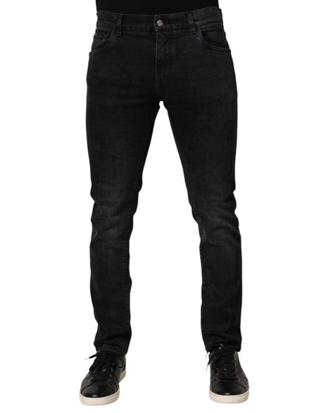 Dolce & Gabbana Black Slim Fit Stretch Men Denim Pants Jeans