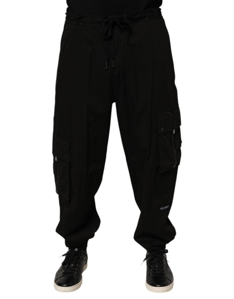 Dolce & Gabbana Black Cotton Cargo Jogger Sweatpants Pants