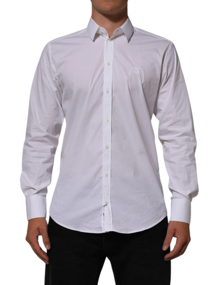 Dolce & Gabbana White Cotton MARTINI Formal Men Dress Shirt