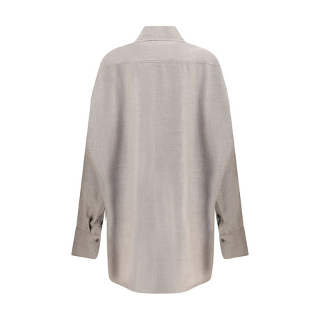 Di Stavnitser Gray Fleece Wool Dress Shirt