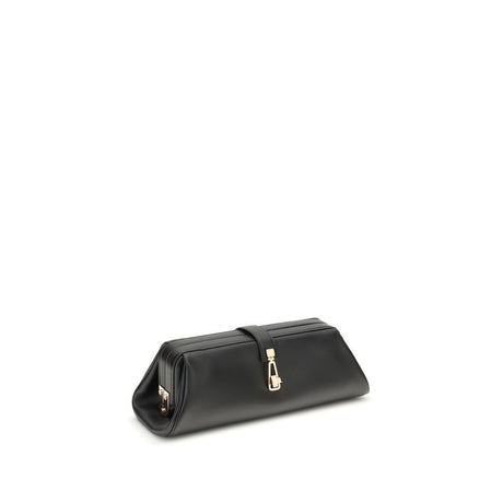 Gabriela Hearst Black Calf Leather Bos Taurus Clutch Bag
