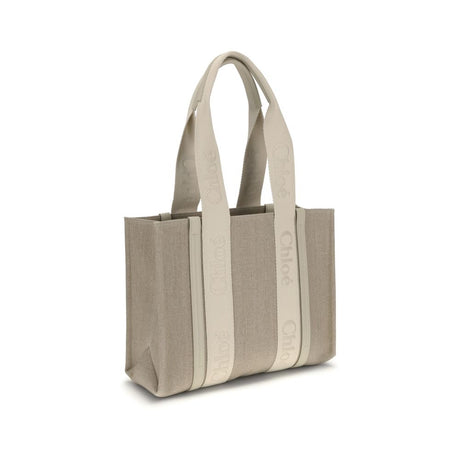 Chloé Beige Linen Shoulder Bag