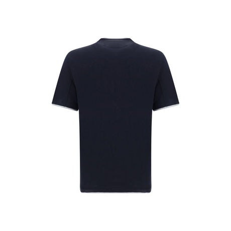 Brunello Cucinelli Blue Cotton T-Shirt