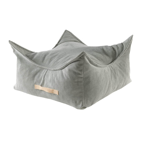 MeowBaby® Pouffe For Children, Square Corduroy – Grey, Made in Europe, Washable & Durable, 60cm Kids' Play Pouf - Hilstor