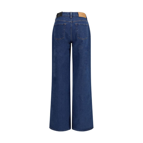 7FOR Blue Cotton High-Waisted Jean