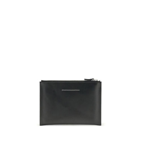 MM6 Black Calf Leather Bos Taurus Clutch Bag