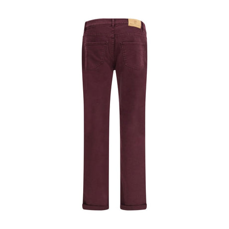 Brunello Cucinelli Purple Cotton Slim Fit Jeans