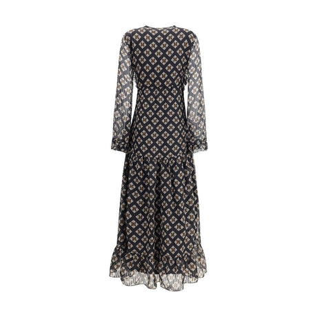 Kristina Ti Black Silk Long Dress