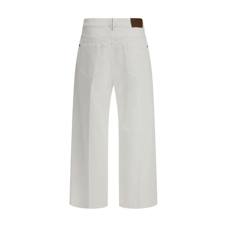 Brunello Cucinelli White Cotton Cropped Jeans