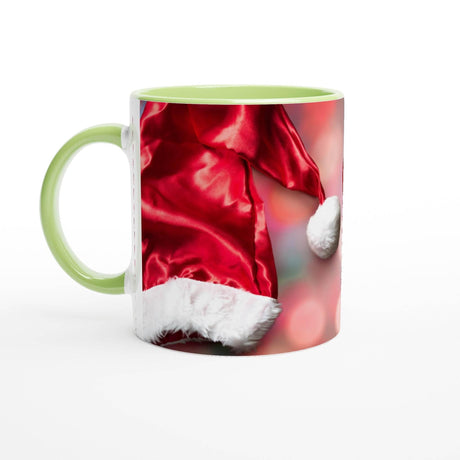 11oz Ceramic Mug - God jul with a colored rim, inside, and handle - Hilstor