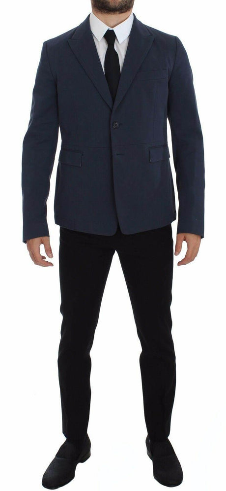 Dolce & Gabbana Blue Cotton Stretch Casual Blazer - Hilstor