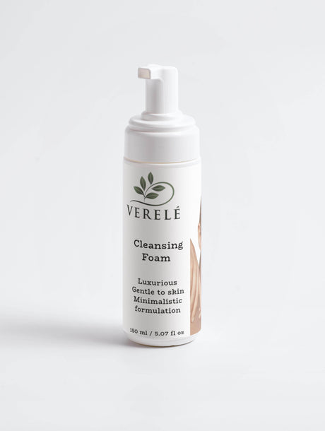 Gentle Cleansing Foam with Rose Water & Chamomile – Vegan & Natural Makeup Removal – COSMOS NATURAL Certified, Made in Europe by Verelé, 150 ml / 5.07 fl oz - Hilstor
