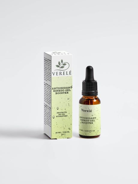 Antioxidant Ginkgo Gel Booster with Organic Green Tea & Grape Seed Extract – Hydrating & Pollution Protection – COSMOS NATURAL Certified, Made in Europe by Verelé, 20 ml / 0.68 fl oz - Hilstor