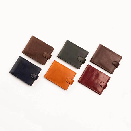 Leather Wallet No. 29-12 – Genuine Leather with 8 Card Slots & ID Window, Handmade in Europe by Papillon - Hilstor