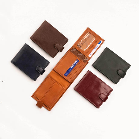 Leather Wallet No. 29-12 – Genuine Leather with 8 Card Slots & ID Window, Handmade in Europe by Papillon - Hilstor