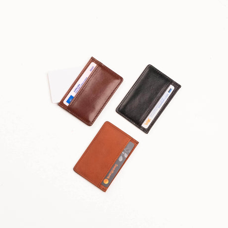 Leather Card Holder No. 34 – Minimalist Design with 2 Card Slots, Handmade in Europe by Papillon - Hilstor