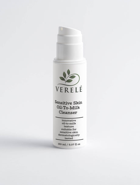 Sensitive Skin Oil-To-Milk Cleanser – Dermatologically Tested – COSMOS Certified, Made in Europe by Verelé, 150 ml / 5.07 fl oz - Hilstor