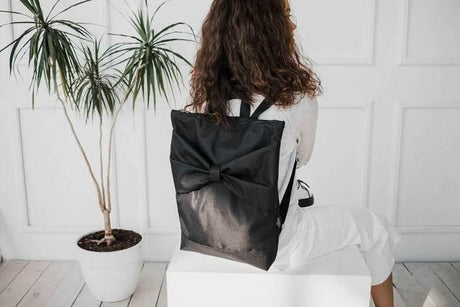 Black Bow Waterproof Backpack – Stylish and Versatile Design, Perfect for Work or Play, Handmade in Lithuania - Hilstor