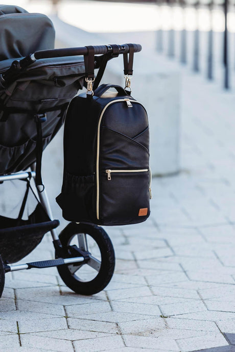 Large Diaper Backpack – Espresso, Spacious Vegan Leather with 16 Pockets & Changing Mat, Designed in Estonia by Ally Scandic - Hilstor