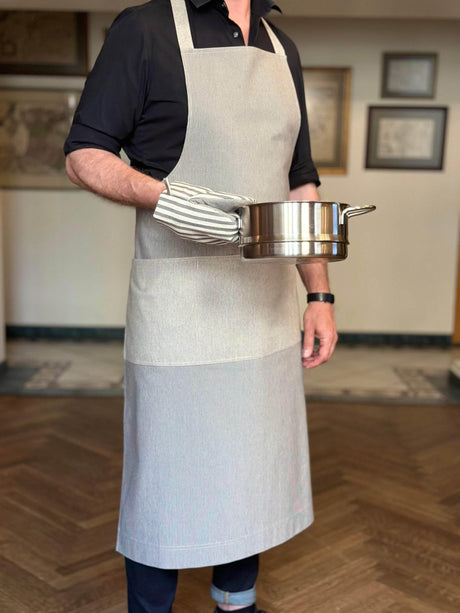 Unisex Apron, Recycled Fabric – Nord 2, Made in Europe, Scandinavian Style with Multiple Pockets - Hilstor