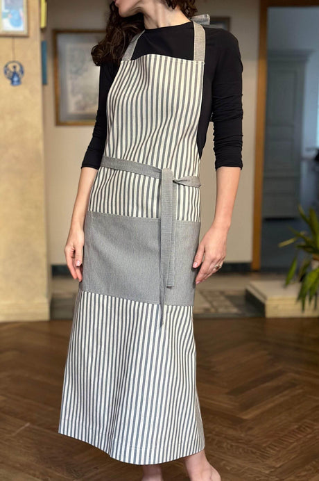 Unisex Apron, Recycled Fabric – Nord 1, Made in Europe, Scandinavian Style with Multiple Pockets - Hilstor