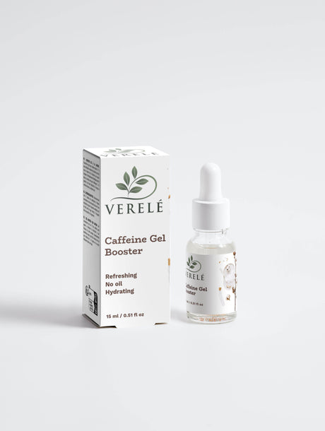 Caffeine Gel Concentrate 1% for Puffiness & Tired Skin – Hydrating & Natural Eye Care – COSMOS NATURAL Certified, Made in Europe by Verelé, 15 ml / 0.51 fl oz - Hilstor