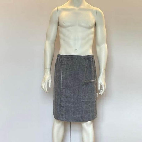Linen Sauna Skirt for Men – Adjustable & Prewashed, Made in Europe | 100% Natural Linen - Hilstor
