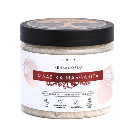 Body Scrub Strawberry Margarita – 50ml, Made in Europe, Exfoliating & Nourishing with Organic Shea Butter - Hilstor