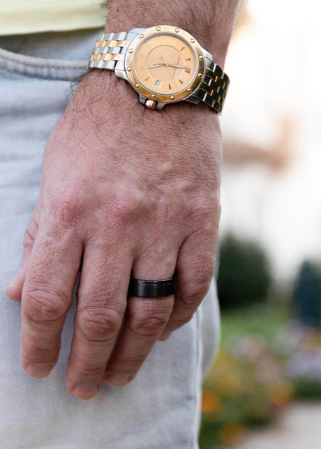 Men's Ring Lion – Black Ceramic | Elegant & Durable | 8mm Width, 6.98g | Made in EU - Hilstor