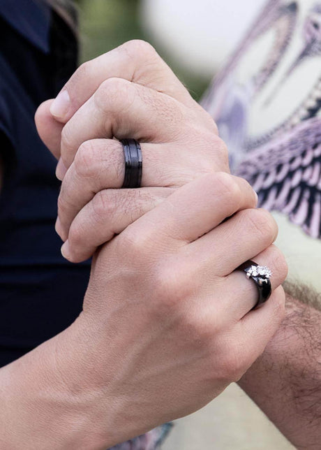 Men's Ring Leon – Black Ceramic | Elegant & Durable | 8mm Width, 6.45g | Made in EU - Hilstor