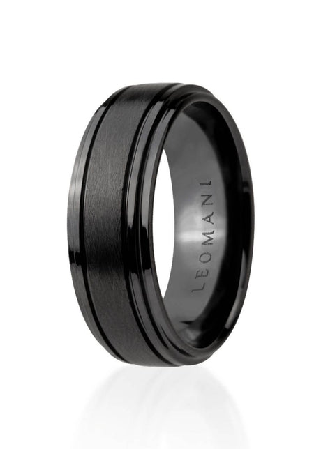 Men's Ring Leon – Black Ceramic | Elegant & Durable | 8mm Width, 6.45g | Made in EU - Hilstor